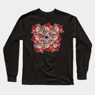 Skull Flower Power Party Long Sleeve T-Shirt